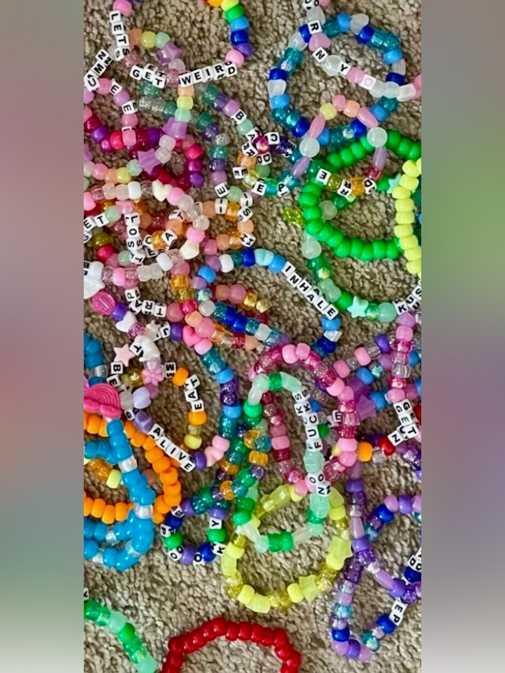 3 Custom Kandi Bracelet Set (3 Pack) – Personalized Rave Festival Jewelry